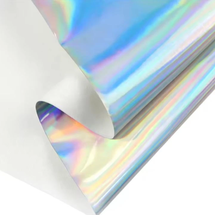 Iridescent Fabric Pu Holographic Printing Leather